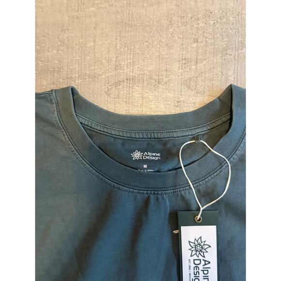 Alpine Design Shirt Mens Medium Green Crew Neck Short Sleeve Organic Cotton Tee - Picture 4 of 9